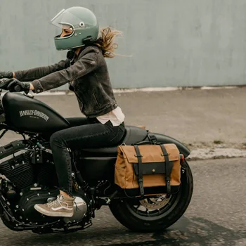 Универсальные сумки для багажа мотоцикла, боковые сумки для BMW R nineT Racer, велосипедная дорожная сумка, вощеный холст, сумка для шлема, водонепроницаемая носимая