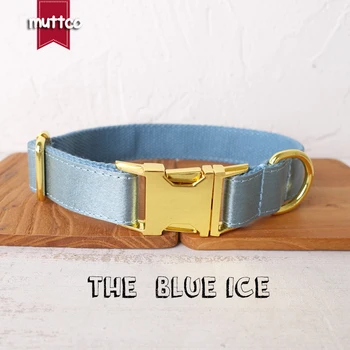 Уникальный ошейник для собак MUTTCO THE BLUE ICE удобный для выгула аксессуар-поводок для маленьких средних и крупных собак 5 размера UDC114B