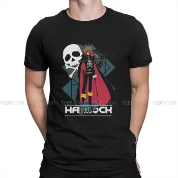 Футболка Captain Harlock Phantom F. Harlock, мужские футболки в готическом стиле, Летняя одежда из 100% хлопка, футболка с воротником-стойкой
