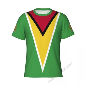 Футболка с 3D-изображением флага Гайаны, мужская спортивная облегающая короткая футболка, мужской тренажерный зал, топы для занятий бодибилдингом, одежда