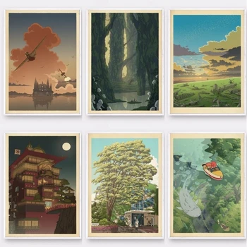 Хаяо Миядзаки Поньо на утесе, домашний декор, картина на холсте, HD Печать, плакат, картина, настенное искусство в гостиной, картина Куадрос