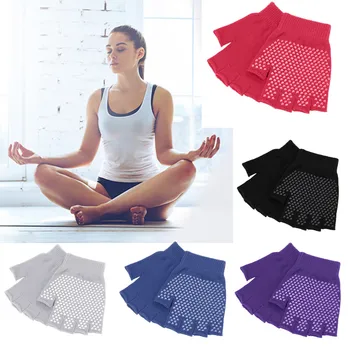Хлопчатобумажные нескользящие перчатки для йоги, женские спортивные перчатки для бодибилдинга, спортивные нескользящие перчатки для йоги, пилатеса, тренировочные перчатки