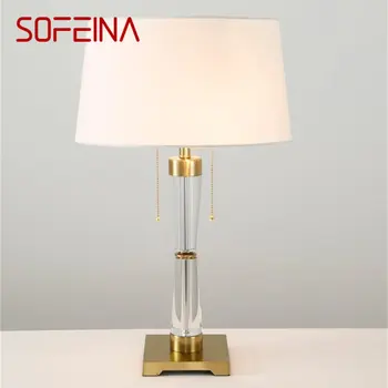 Хрустальная настольная лампа SOFEINA в постмодернистском стиле, Простое светодиодное Декоративное Настольное освещение для домашнего прикроватного столика
