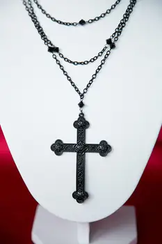 Хэллоуин черный крест готическое ожерелье бижутерия