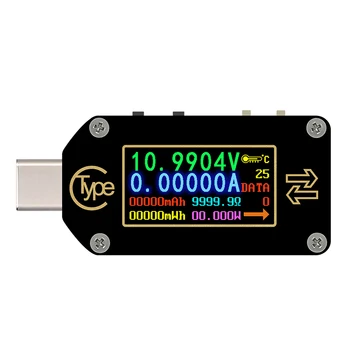 Цветной дисплей HD Type-C PD Триггер USB Вольтметр Амперметр Напряжение 2-полосное Измерение Измеритель тока Мультиметр USB Тестер