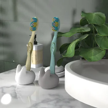 Цементная силиконовая форма Kawaii Rabbit, Креативная основа для зубной щетки, Гипс, Эпоксидная смола, Бетонный Держатель для ручек