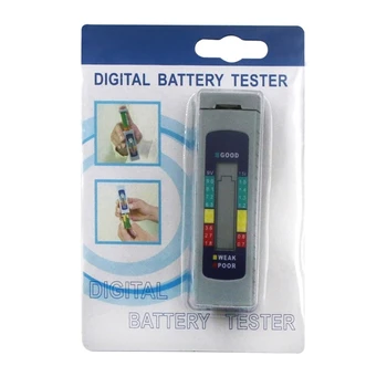 Цифровой Тестер Батареи E5BE, Диагностический Инструмент Емкости Детектора, Красный/Желтый/Зеленый Световой Индикатор для Кнопочной Ячейки AAA AA