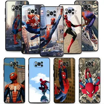 Чехол для телефона Marvel Spider Man In The Sky Для Xiaomi Poco X3 NFC X4pro F1 M3 F5 Pro Для 13 12 11 Lite Pro 12X11T 10T 9T Примечание 10