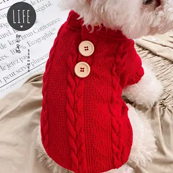 Шерстяной хлопчатобумажный жилет, теплая осенне-зимняя одежда для домашних животных, плюс бархатный свитер с подкладкой
