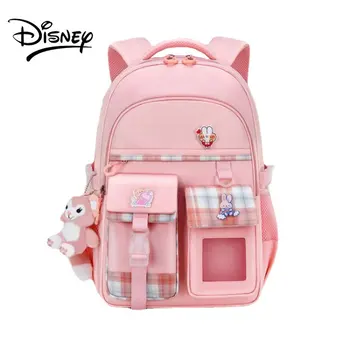 Школьная сумка Disney Student для девочек, милый Розовый мультяшный рюкзак LinaBell, большой емкости, водонепроницаемый, прочный, Роскошный Дизайнер