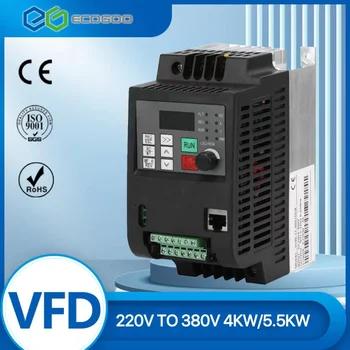 Экономичный Частотно-регулируемый преобразователь 220 В-380 В VFD инвертор 1.5/2.2/3.7/4/5.5/7.5/ Регулятор частоты вращения двигателя кВт
