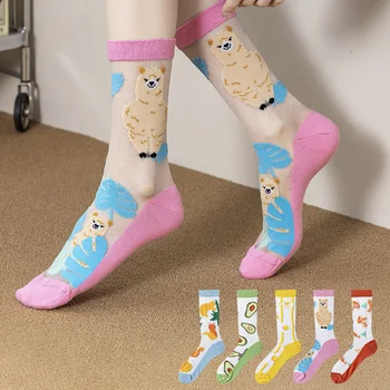 Японская мода Harajuku, Разноцветные чулки, Женские носки, хлопковые носки, индивидуальные прямые Модные носки, подвижные чулки, колготки.