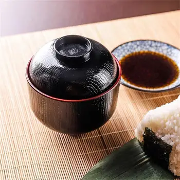 Японские миски для супа, миски для лапши с крышками, Утолщенные миски для риса, миска для салата, миска для рамена, контейнер для пищевых продуктов, Кухонная посуда