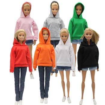 аксессуары для куклы 29 см, однотонная толстовка свободного кроя с капюшоном, джинсовые шорты, костюм для куклы Барби