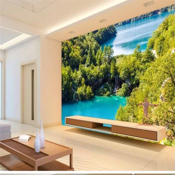 бейбеханг Пользовательские обои пейзажное изображение озеро песок диван спальня ТВ фон papel de parede 3d para sala atacado