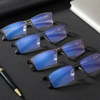компьютерные очки в титановой оправе Мужские очки для чтения оптических рецептов прозрачные линзы для глаз мужские очки lunette de vue