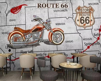 обои beibehang 3d Европейский и американский промышленный ветрозащитный мотоцикл, кирпичные обои, 3d фреска для бара, 3d фоновая стена -